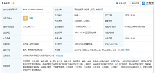 晉能控股通寶能源成立新興能源技術公司，注冊資本30億元加速能源轉型